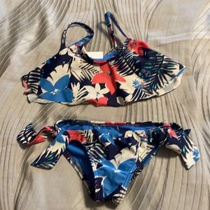 Roxy Teenie Wahine Girls Floral Bikini Sz 4